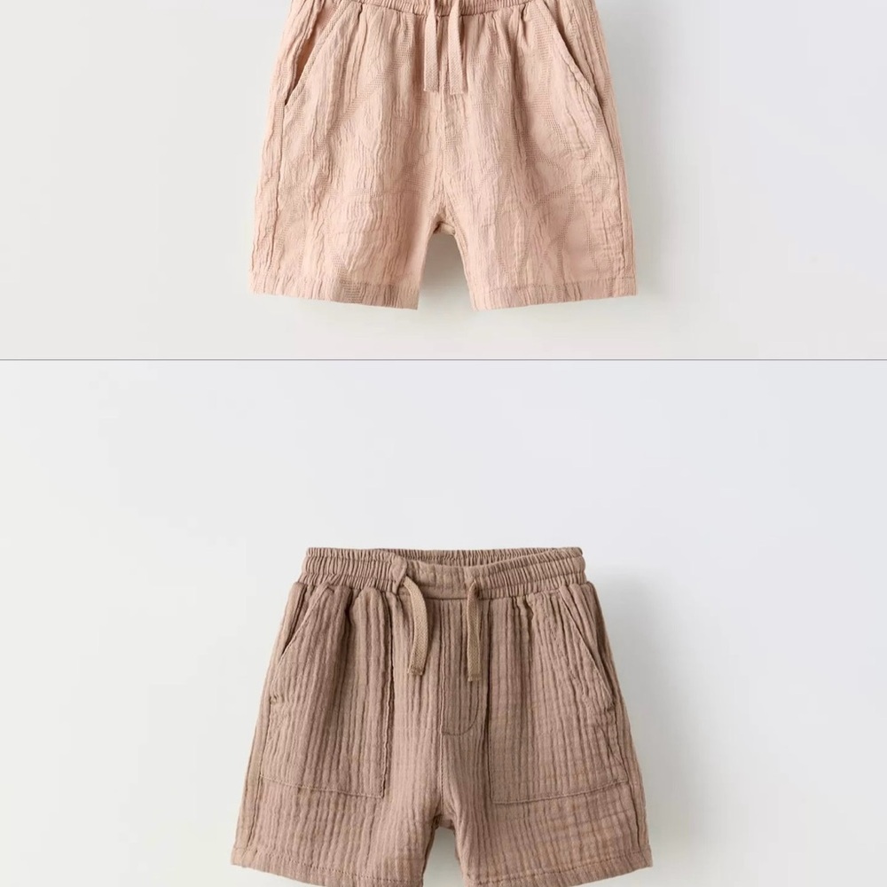 Zara Kids Tan and Brown Shorts Set
